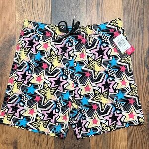 NWT Surf Society Colorful Star Patterned Swim Shorts - Mens Large